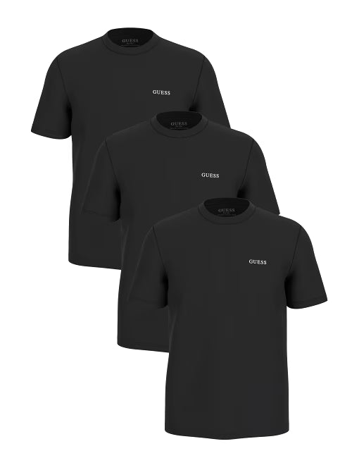 Guess Men’s Black T-Shirt 3-Pack | Organic Cotton Regular Fit
