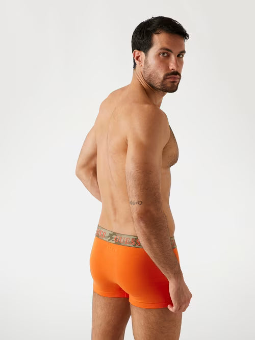 Guess 3 Pack Cotton Stretch Trunks - Orange, Olive & Black