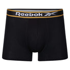 Reebok Mens Bamboo 3 Pack Balen Trunks - Black/White/Blue Slate
