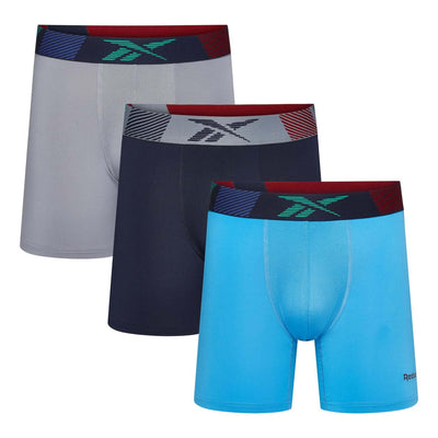 Reebok Men’s Performance 3 Pack Boxer Briefs – Medium Length Sports Underwear