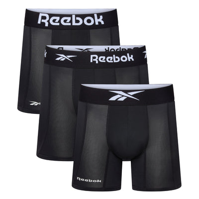 Reebok Linden 3 Pack Long Sports Trunks – Black