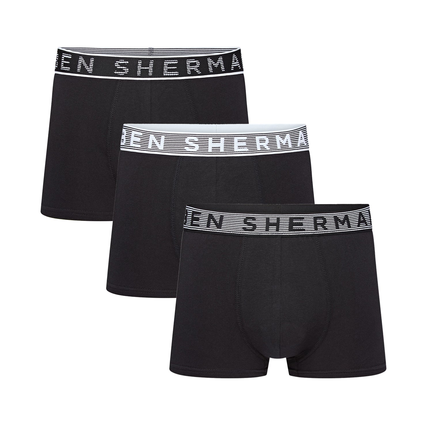 Ben Sherman Bray 3 Pack Boxer Shorts – Men’s Trunks, Black