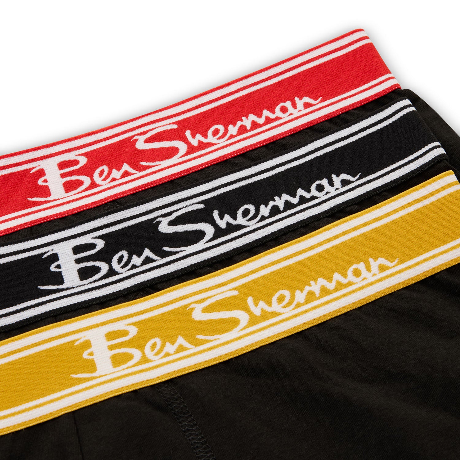 Ben Sherman Bruno 3 Pack Boxer Shorts – Men’s Stretch Cotton Trunks, Black