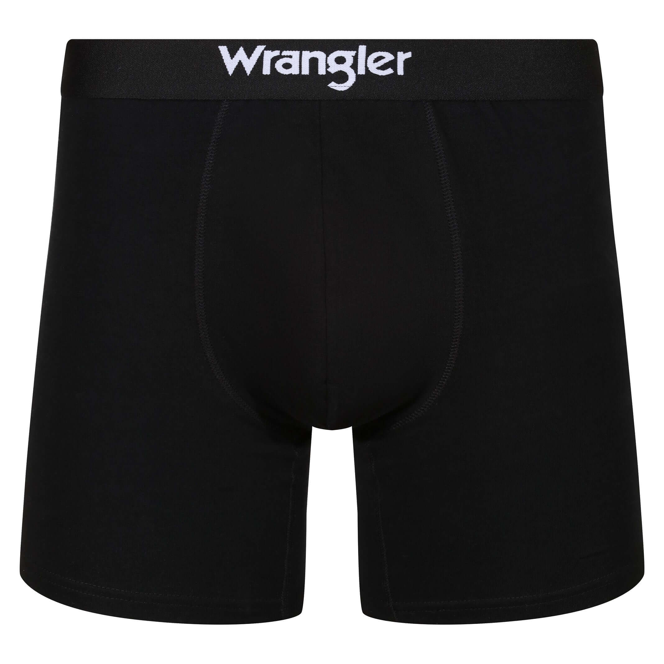 Wrangler Men’s Stretch Cotton 3 Pack Boxer Briefs | Black