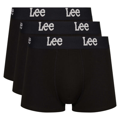 Lee Men’s 3 Pack Cotton Stretch Trunks – Gannon All Black