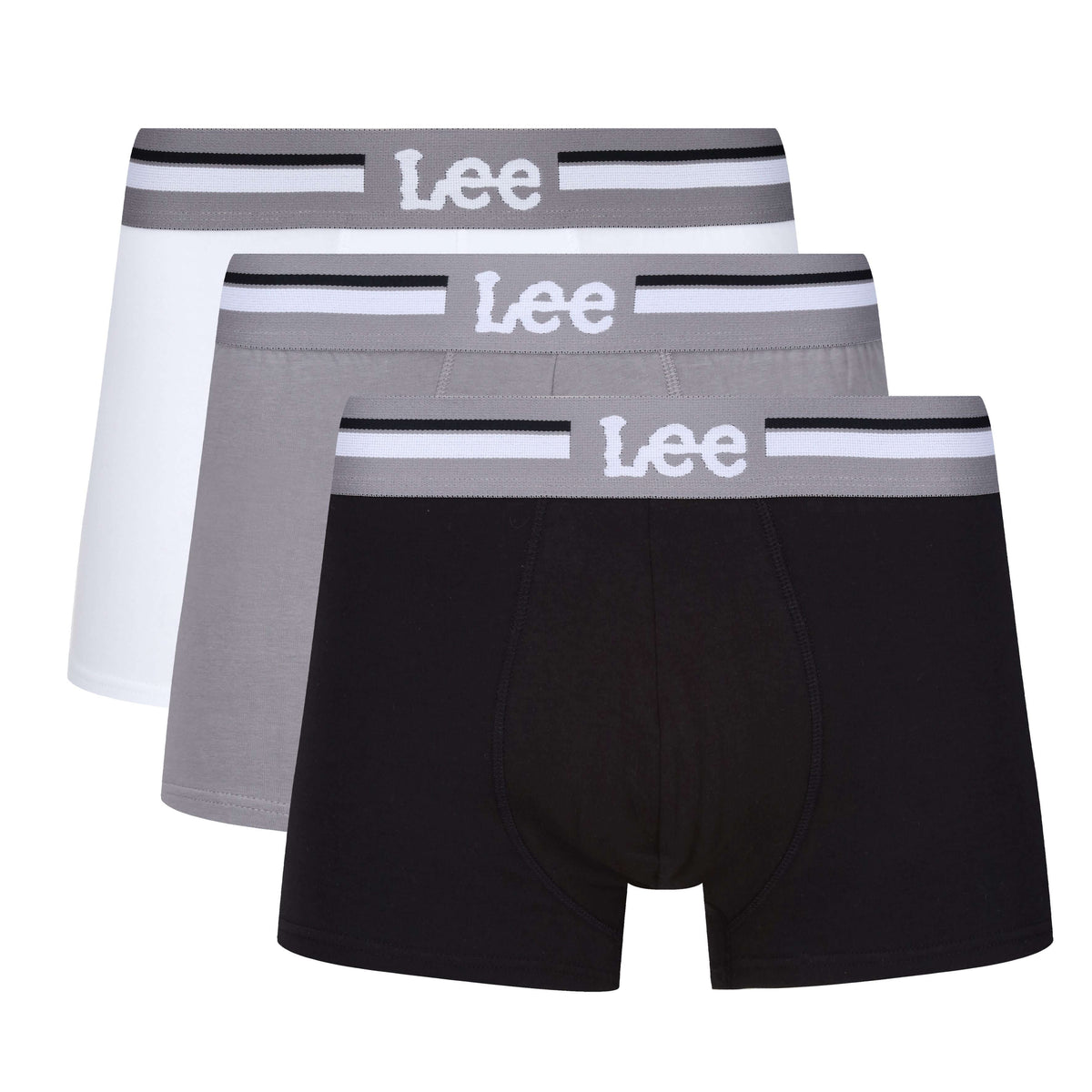 Lee 3 Pack Cotton Stretch Low Rise Trunks - Black, White, Grey – Trunks ...