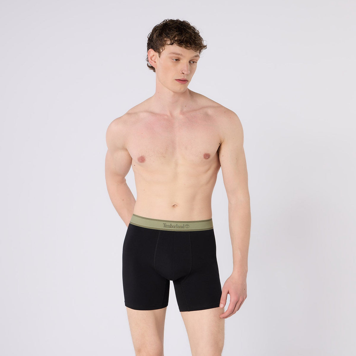 Timberland Cotton Stretch 3 Pack Boxer Briefs – Contrast Waistband - Black - image 4