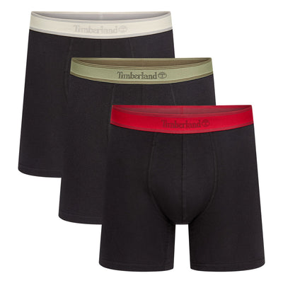 Timberland Cotton Stretch 3 Pack Boxer Briefs – Contrast Waistband