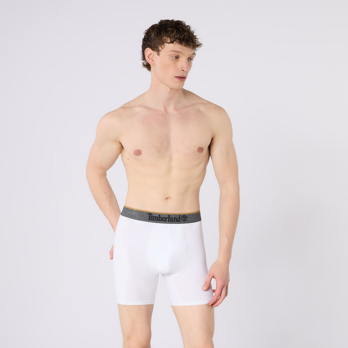 Timberland Cotton Stretch 3 Pack Boxer Briefs - Black / White / Grey Marl - image 4