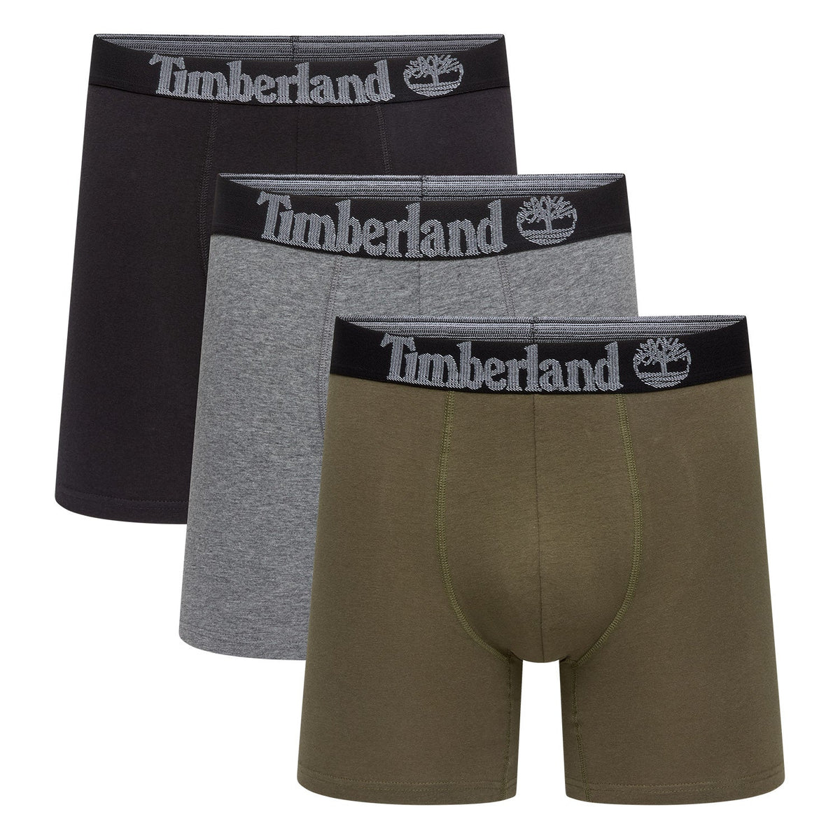 Timberland Cotton Stretch 3 Pack Boxer Briefs – Assorted Colours - Olive / Charcoal / Black - image 4