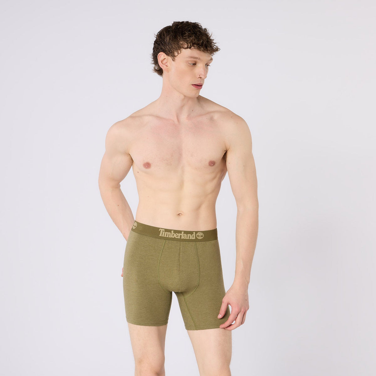Timberland Cotton Stretch 3 Pack Boxer Briefs – Assorted Colours - Olive / Grey / Rosewood Marl - image 4