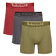 Timberland Cotton Stretch 3 Pack Boxer Briefs – Assorted Colours - Olive / Grey / Rosewood Marl - image 3