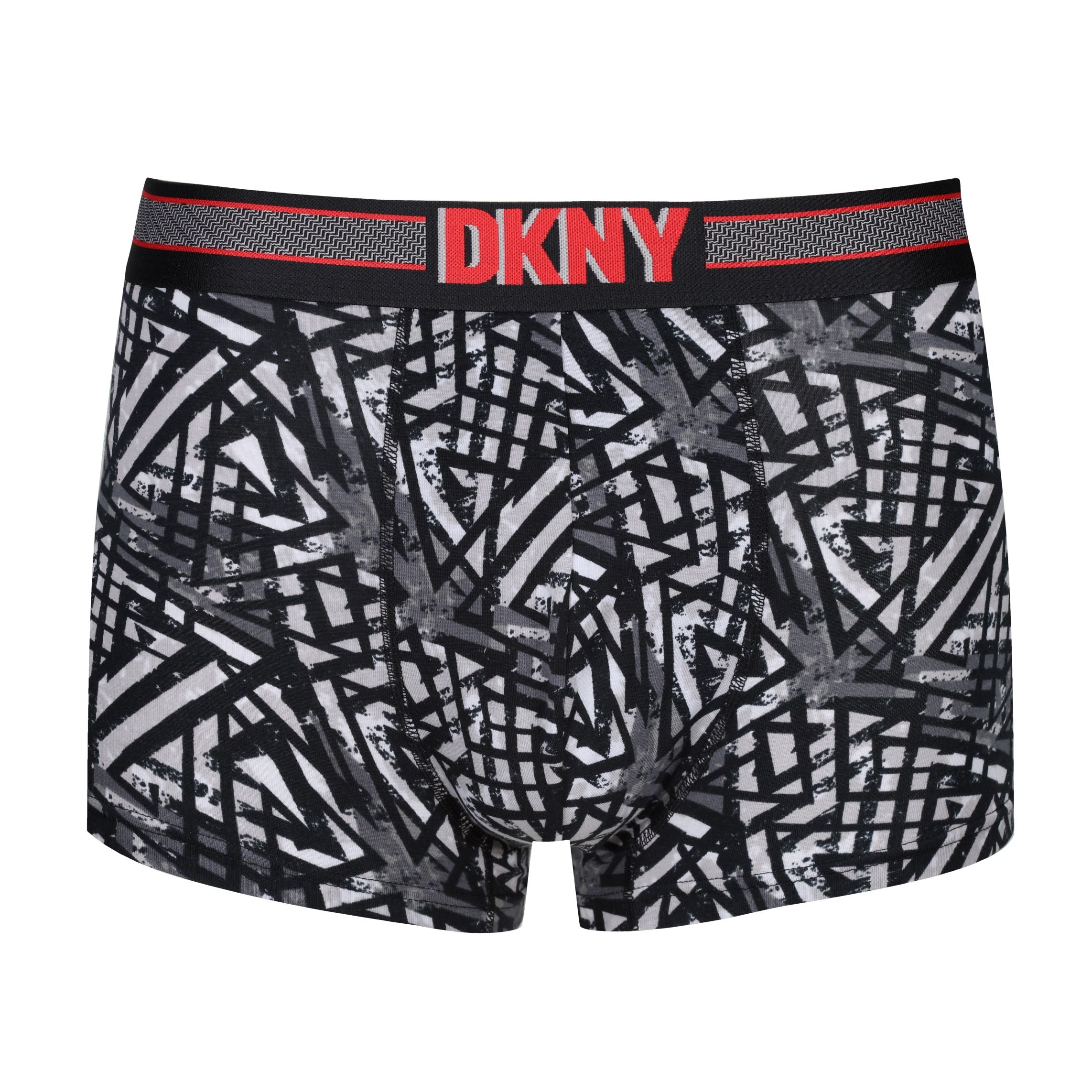 DKNY Mens Monmouth Cotton Stretch 3 pack Trunks - Black/Print/Lead Gre –  Trunks and Boxers