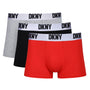 DKNY Crossett 3 pack Modal Cotton Trunks - Red/Grey/Black