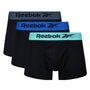 Reebok Mens Performance 3 Pack Rees Short Sport Trunks - Black