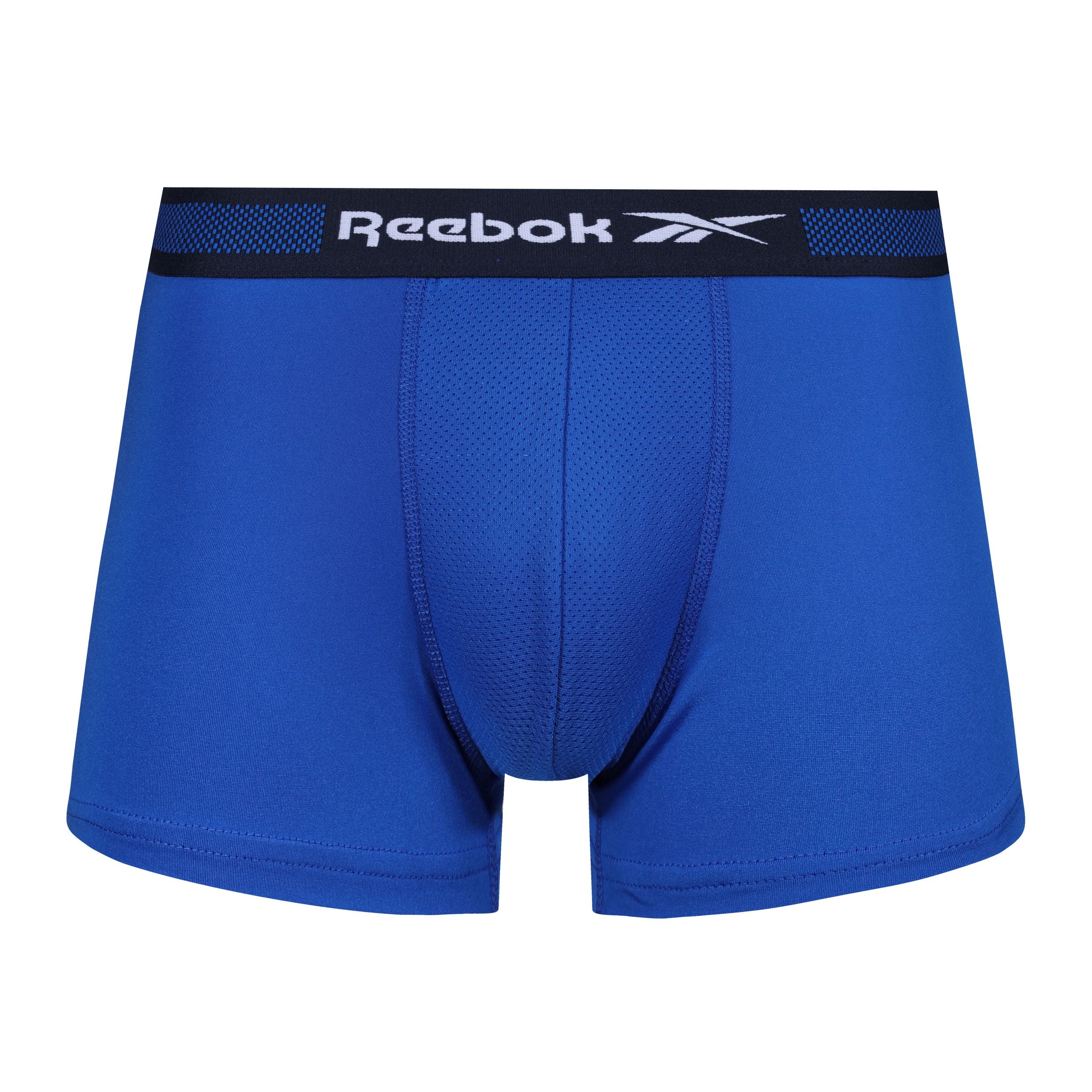 Reebok Mens Performance 3 Pack Warden Short Sport Trunks Cobalt Whit Trunks and Boxers