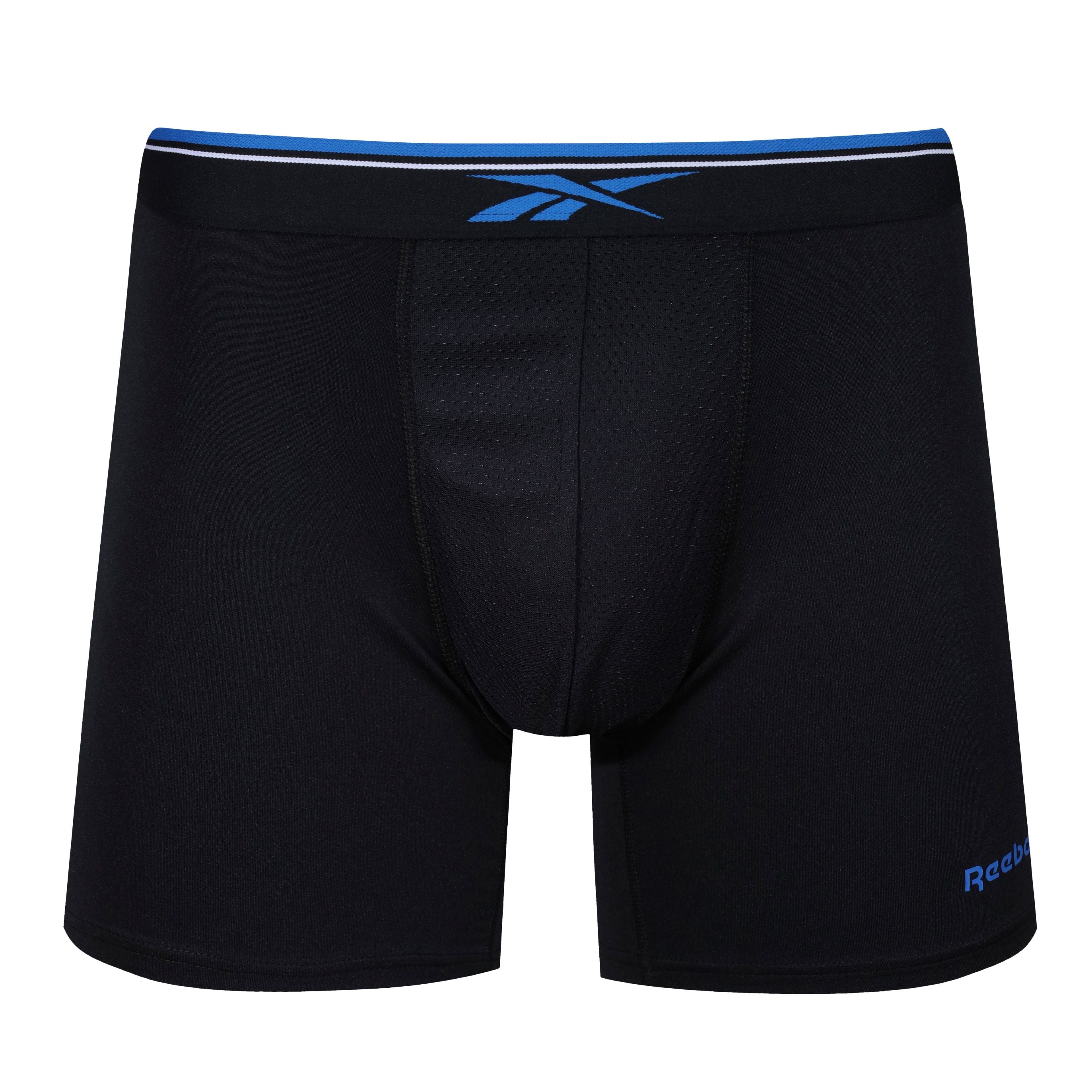 Reebok Mens Performance 3 Pack Raeside Medium Sports Trunks - Black With Red/Lime/Electric