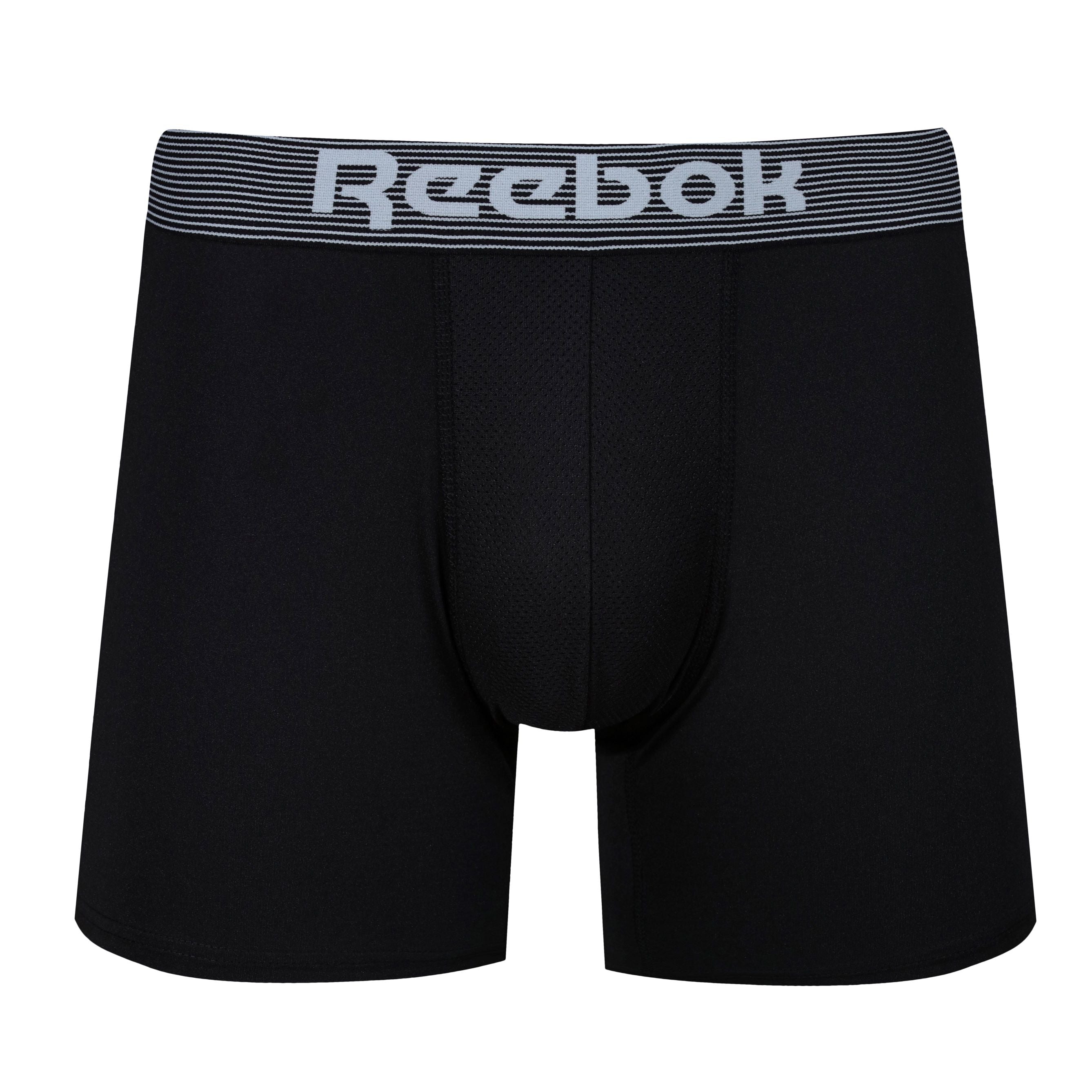 Reebok Mens Performance 3 Pack Medium Sports Trunks Black Trunks and Boxers