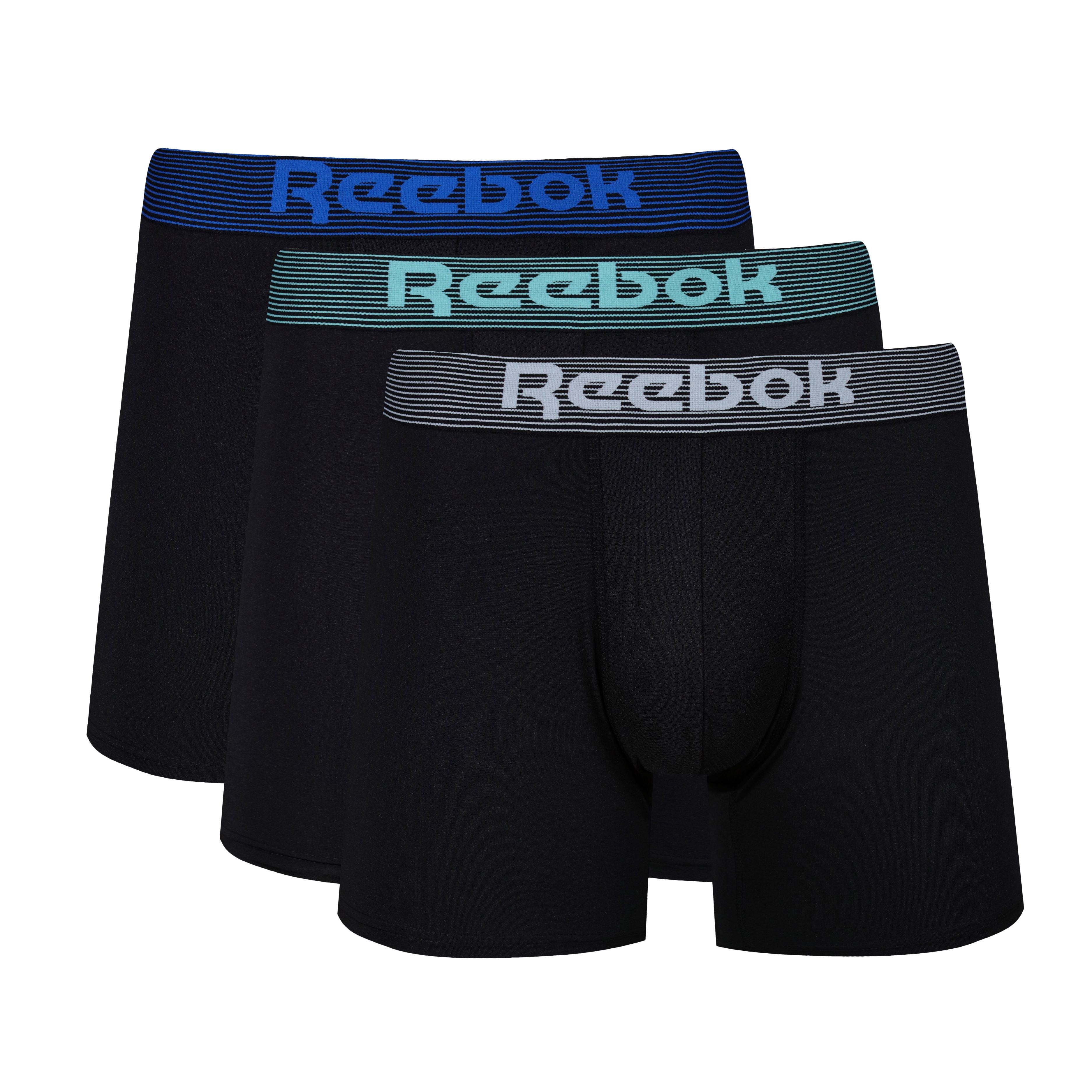 Reebok Mens Performance 3 Pack Medium Sports Trunks - Black