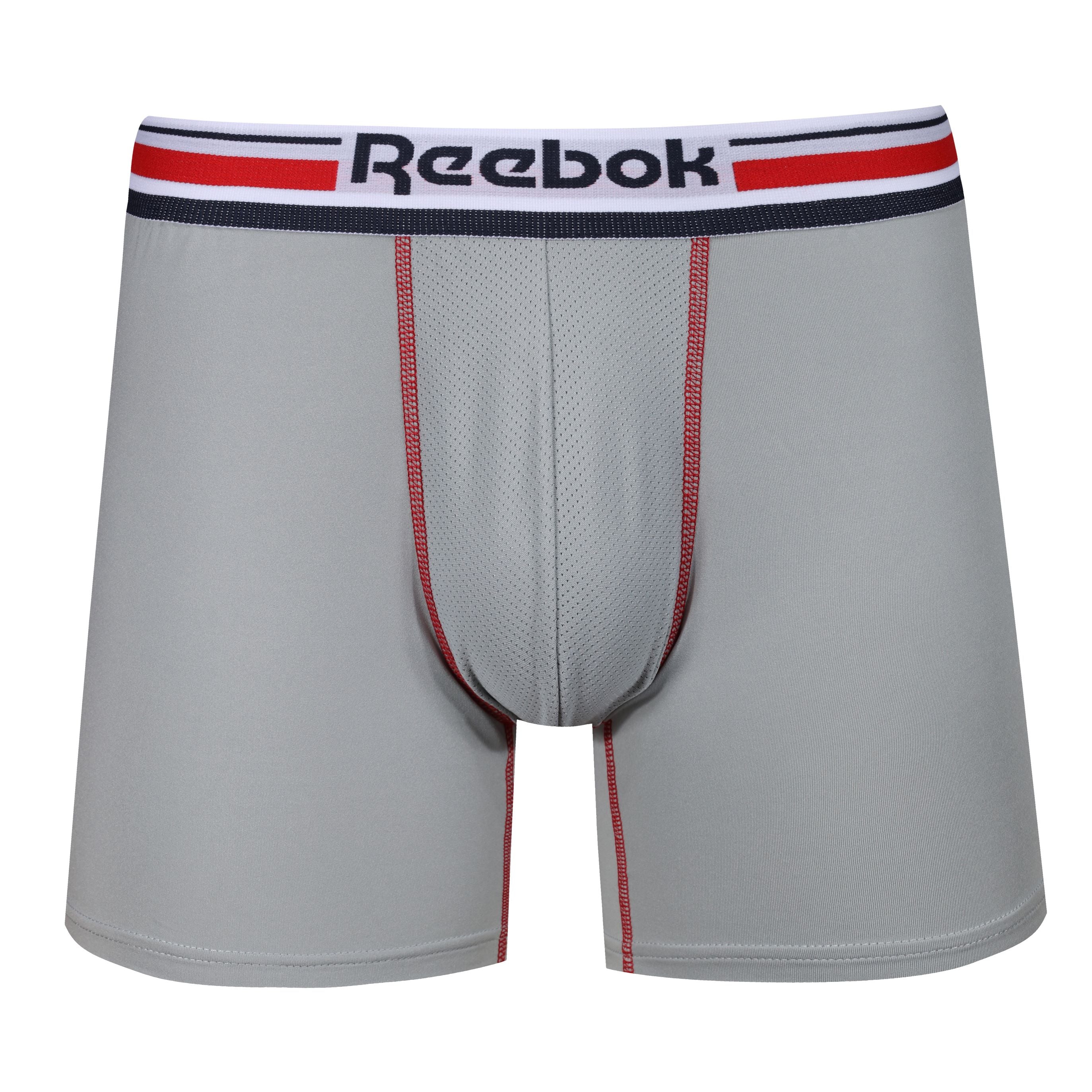 Reebok Mens Performance 3 Pack Brogan Medium Sports Trunks - Navy/White/Grey