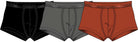 GUESS Joe Boxer 3-pack men's trunks in black grey and red