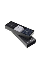 GUESS logo jacquard socks gift box front view