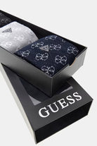 GUESS men's jacquard socks gift set close-up