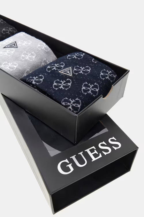 GUESS men's jacquard socks gift set close-up