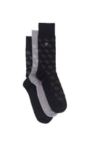 GUESS men's 3-pack logo jacquard socks gift box