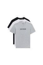 GUESS Men's 3-Pack Crew Neck Logo T-Shirts – Grey / White / Black – image 3