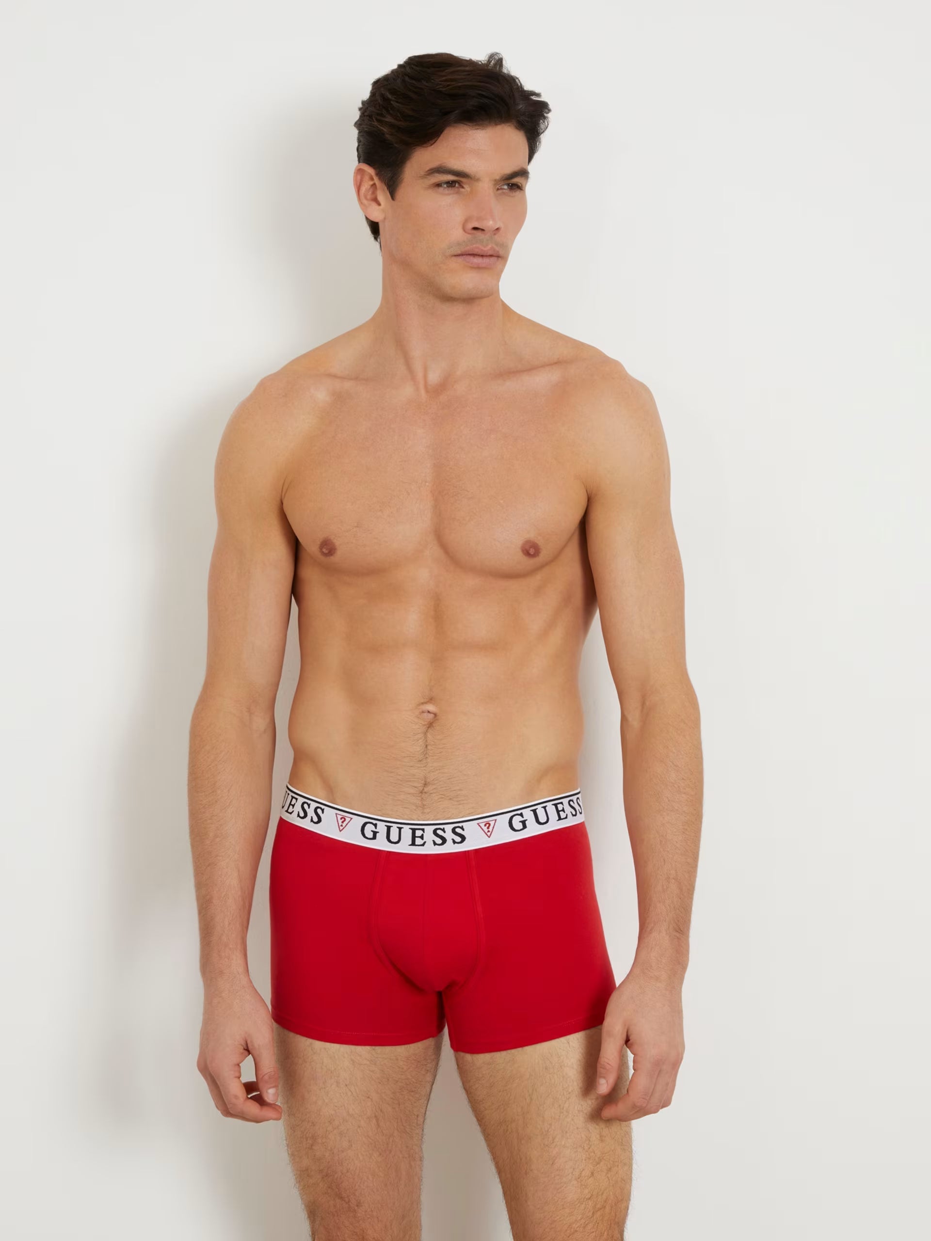 Guess 3 Pack Boxer Trunks - Red, Black, Blue ( Organic Cotton )