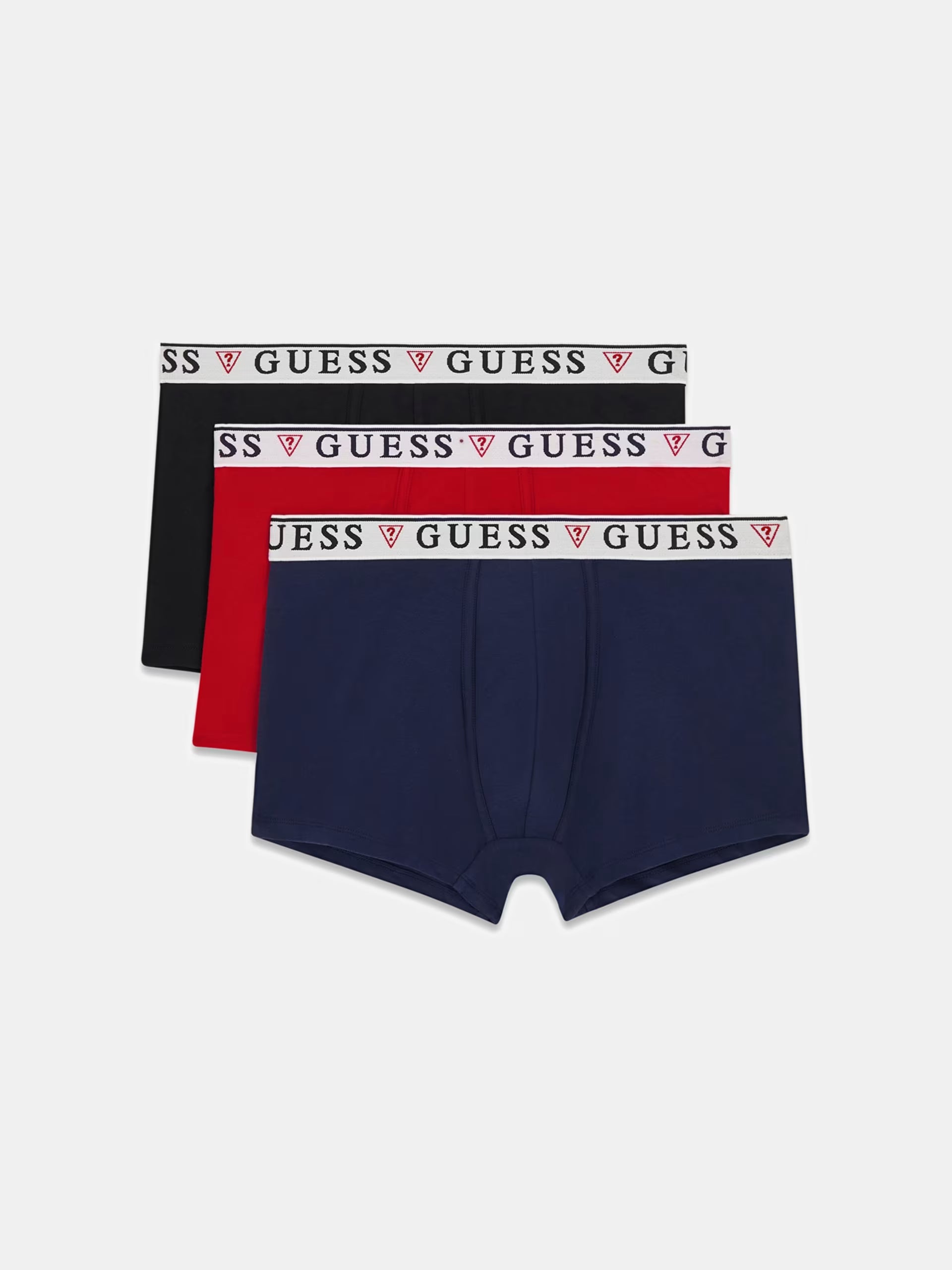 Guess 3 Pack Boxer Trunks - Red, Black, Blue ( Organic Cotton )