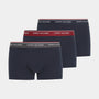 Tommy Hilfiger 3- Pack Repeat Logo Trunks - Black with Coloured Waistbands