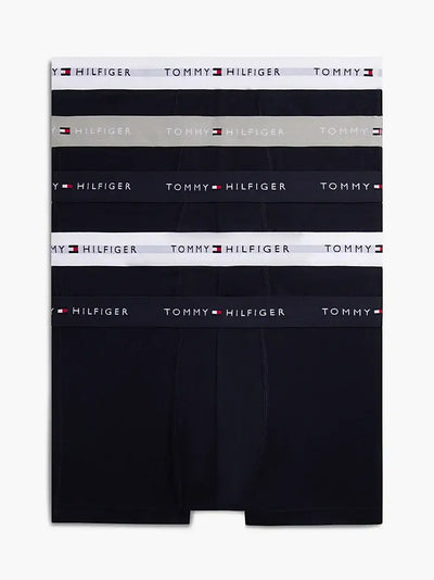 Tommy Hilfiger Black 5-Pack Logo Waistband Trunks – Cotton Stretch