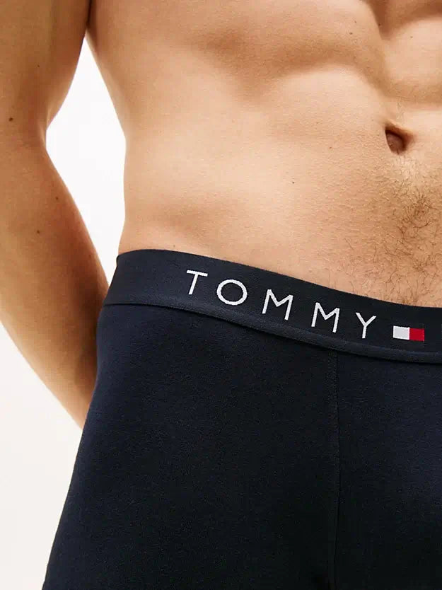 Tommy Hilfiger 3-Pack TH Original Logo Waistband Trunks - Desert Sky/Olive/Beige