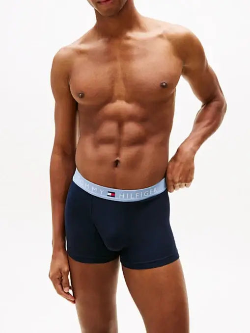 Tommy Hilfiger 3-Pack TH Original Logo Waistband Trunks - Dp Indgo/Brzzy Blu/Blu Hth