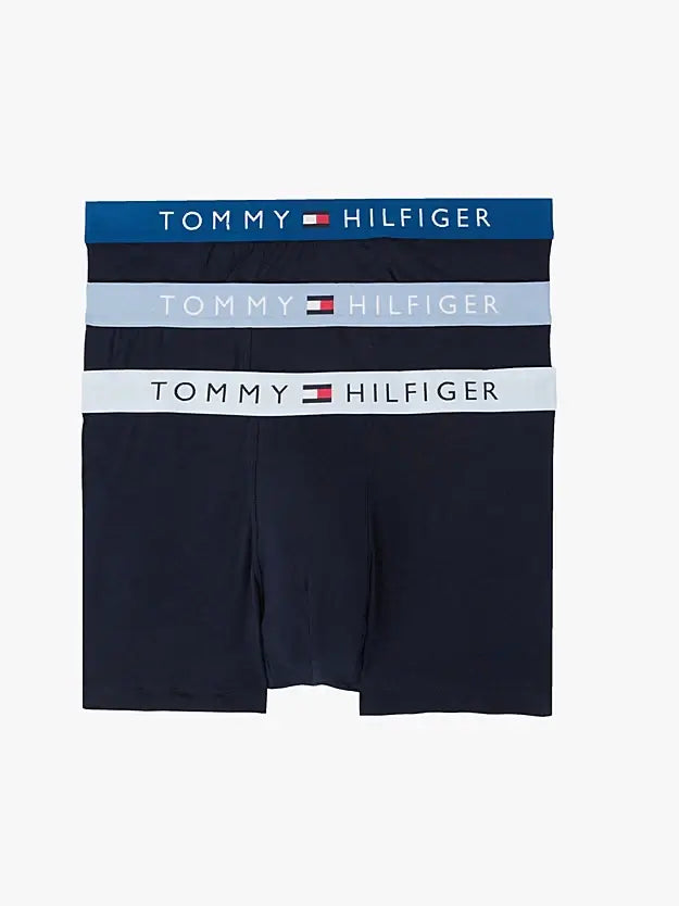 Tommy Hilfiger 3-Pack TH Original Logo Waistband Trunks - Dp Indgo/Brzzy Blu/Blu Hth