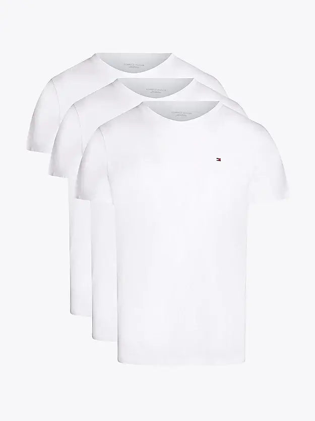 Tommy Hilfiger 3-Pack Signature Embroidery T-Shirts - White