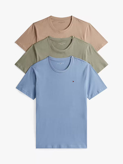 Tommy Hilfiger 3-Pack Signature Jersey Lounge T-Shirts - 100% Cotton