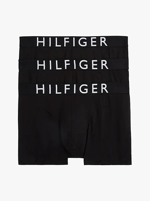Tommy Hilfiger 3-Pack Logo Waistband Trunks - Black