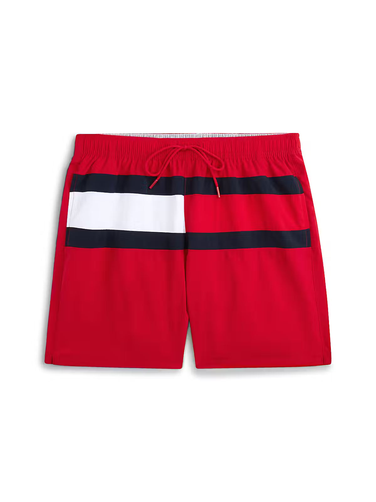 Tommy Hilfiger men’s red flag mid-length recycled nylon swim shorts