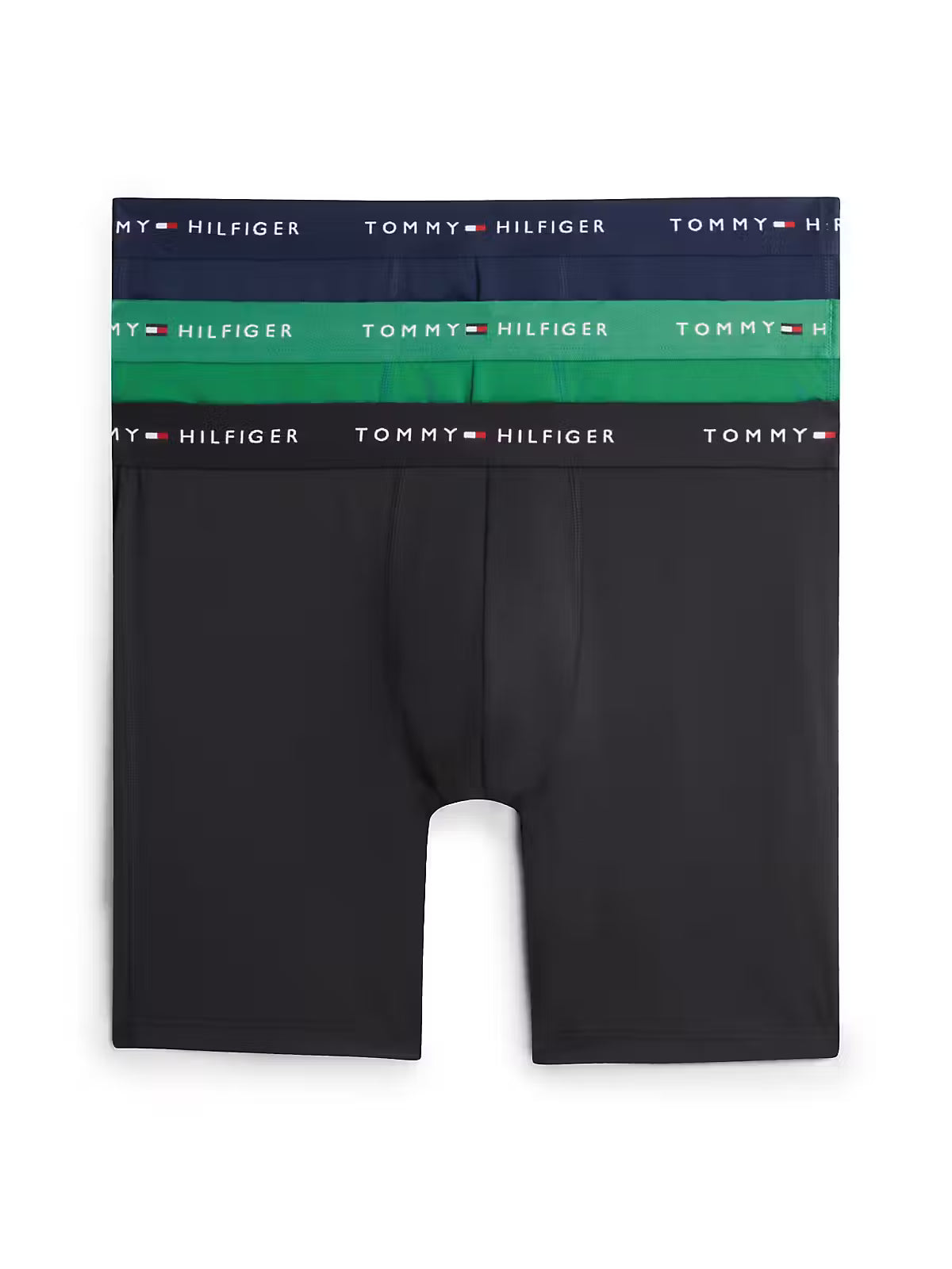 Tommy Hilfiger men’s 3-pack microfibre long boxer briefs in navy black and green