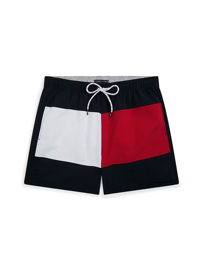 Tommy Hilfiger Colour-Blocked Mid Length Swim Shorts – Men's Retro Beach Shorts