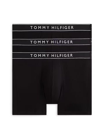 Tommy Hilfiger 3 Pack Essential Logo Boxer Briefs – Black
