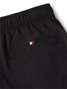 Tommy Hilfiger long drawstring swim shorts black detail