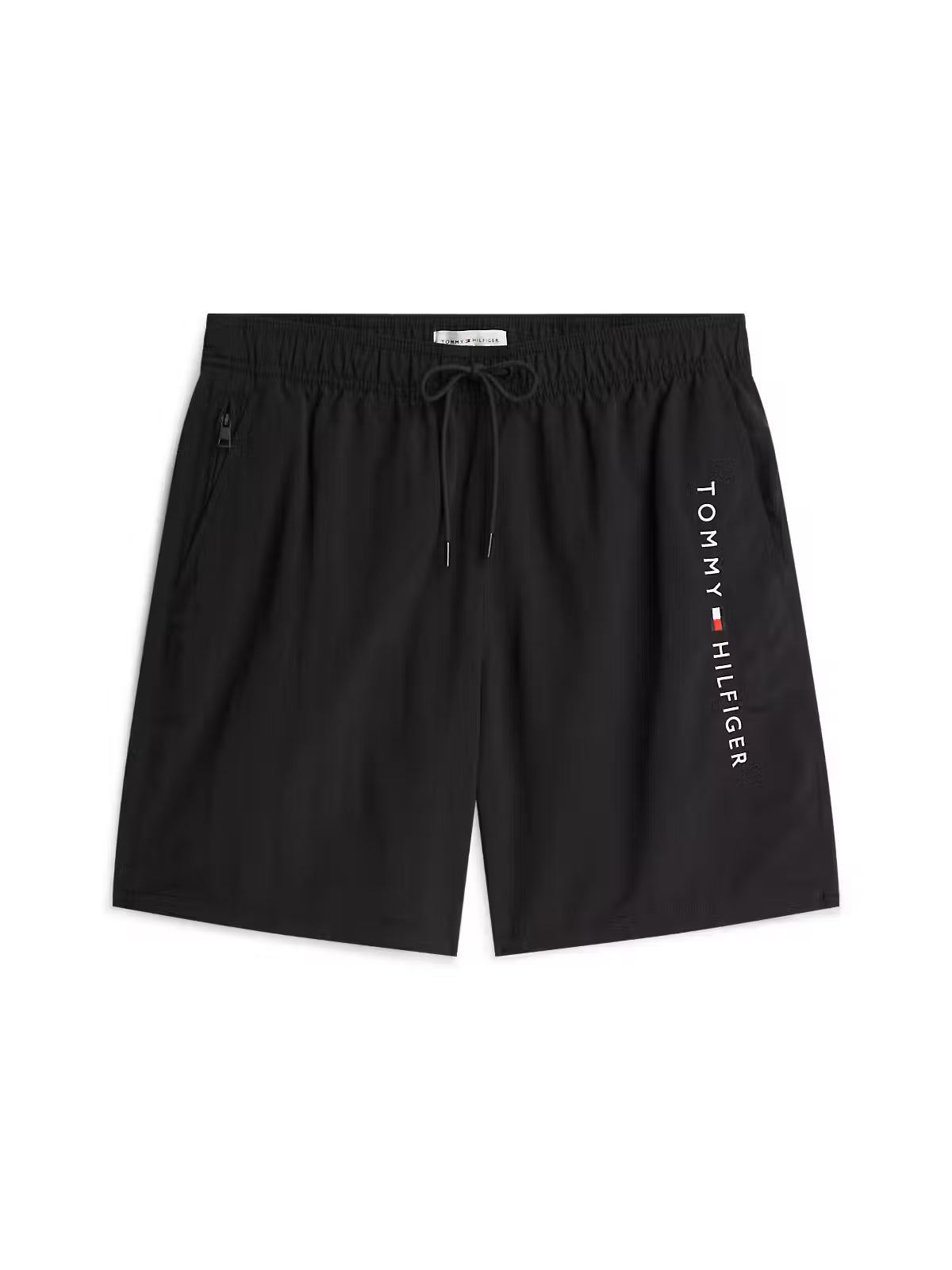 Tommy Hilfiger long drawstring swim shorts black front
