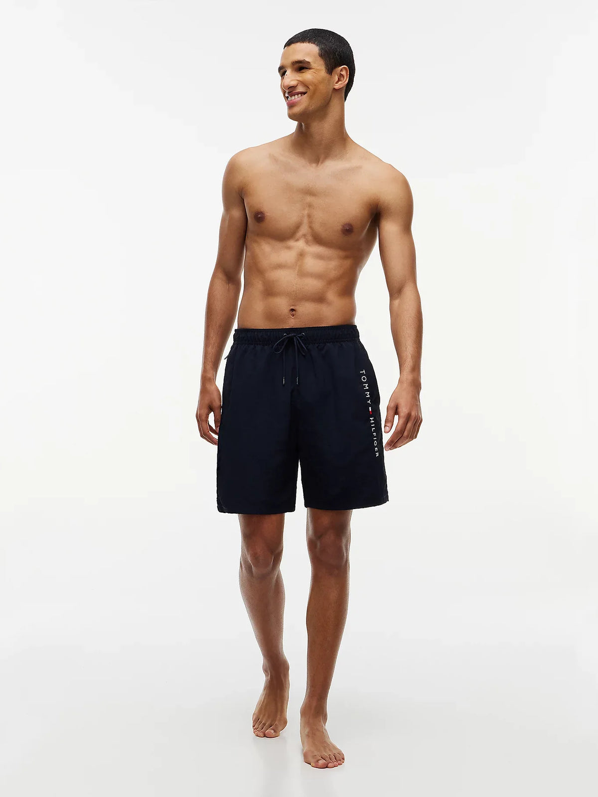 Tommy Hilfiger long drawstring swim shorts navy blue lifestyle