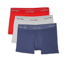 Calvin Klein 3 Pack Low Rise Trunks - Icon Cotton Stretch, Orange/Navy/Grey