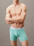 Calvin Klein 3 Pack Boxer Briefs – ICON Cotton Stretch - Black/Beau Blue/Leafy Fun