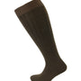 Viyella Mens Knee High Wool Ribbed Sock With Hand Linked Toe - Mink